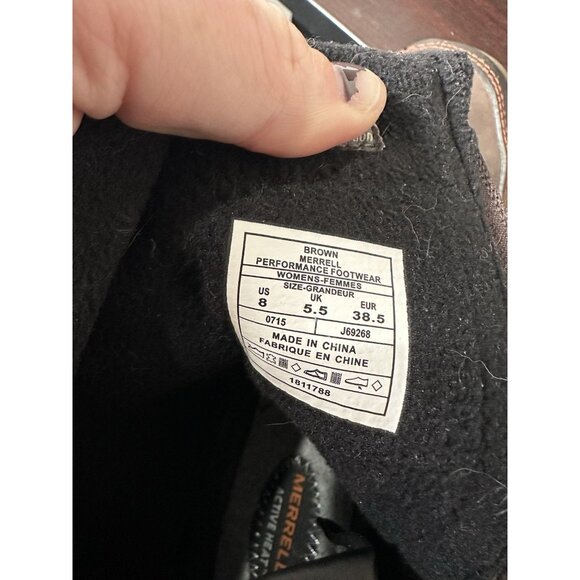 Merrell Dewbrook Brown Waterproof Insulated Boots Women Size 8 Active Heat - Picture 9 of 11